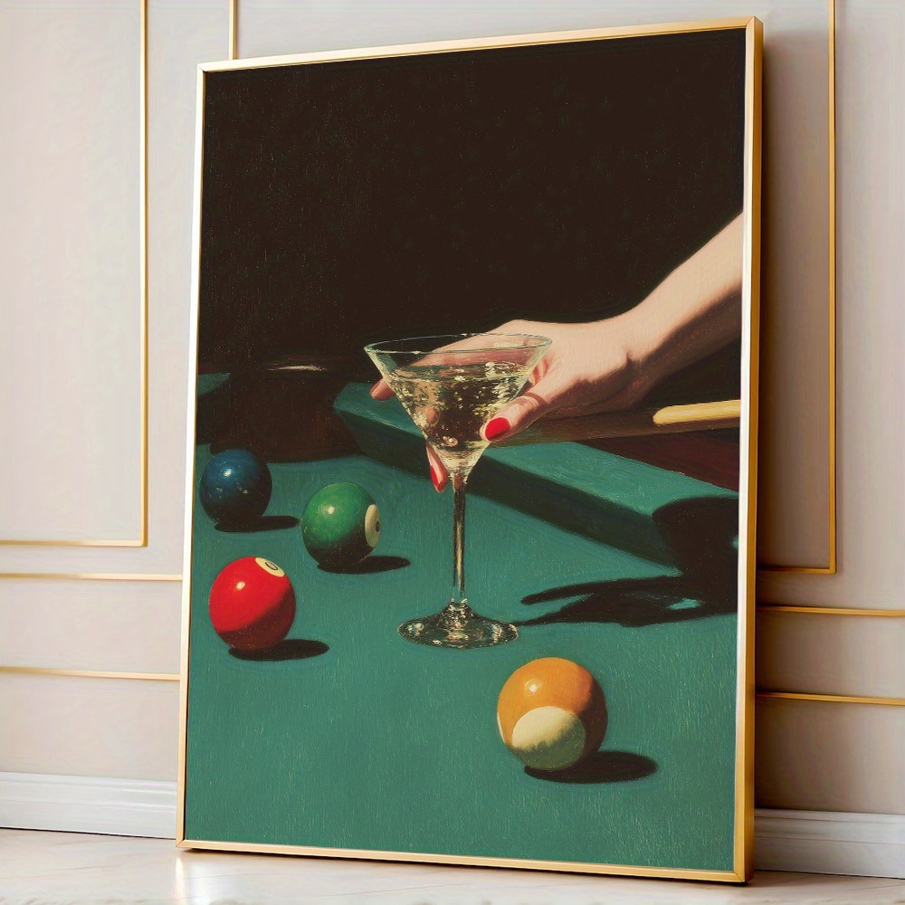 Office Furniture Layout - 1pc Vintage Billiards Cocktail Poster, Frameless