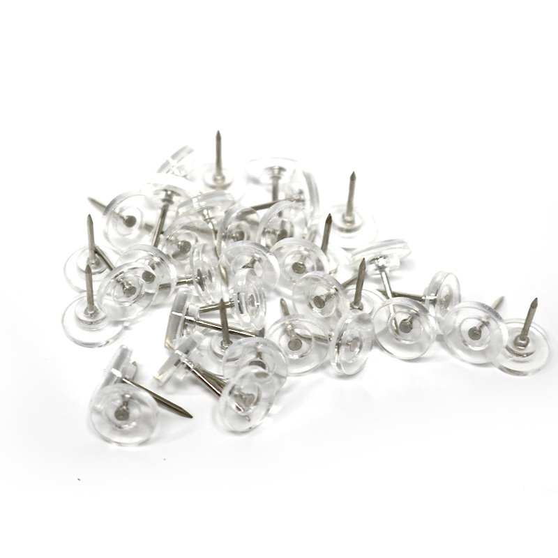 Office Furniture Online - 50pcs/box Plastic Clear Push Pins Thumb