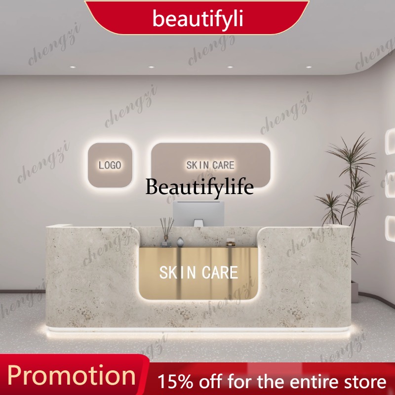 Office Furniture Logo - 01A Logo Beauty Reception Desks Counter