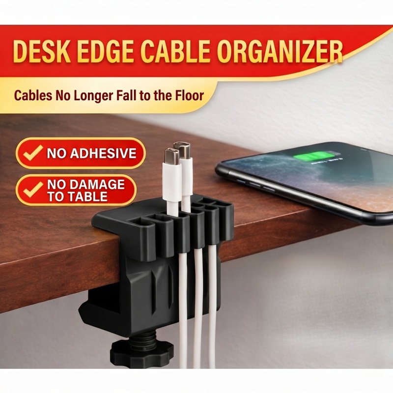 Office Furniture Layout - 3 desktop cable manager clips USB