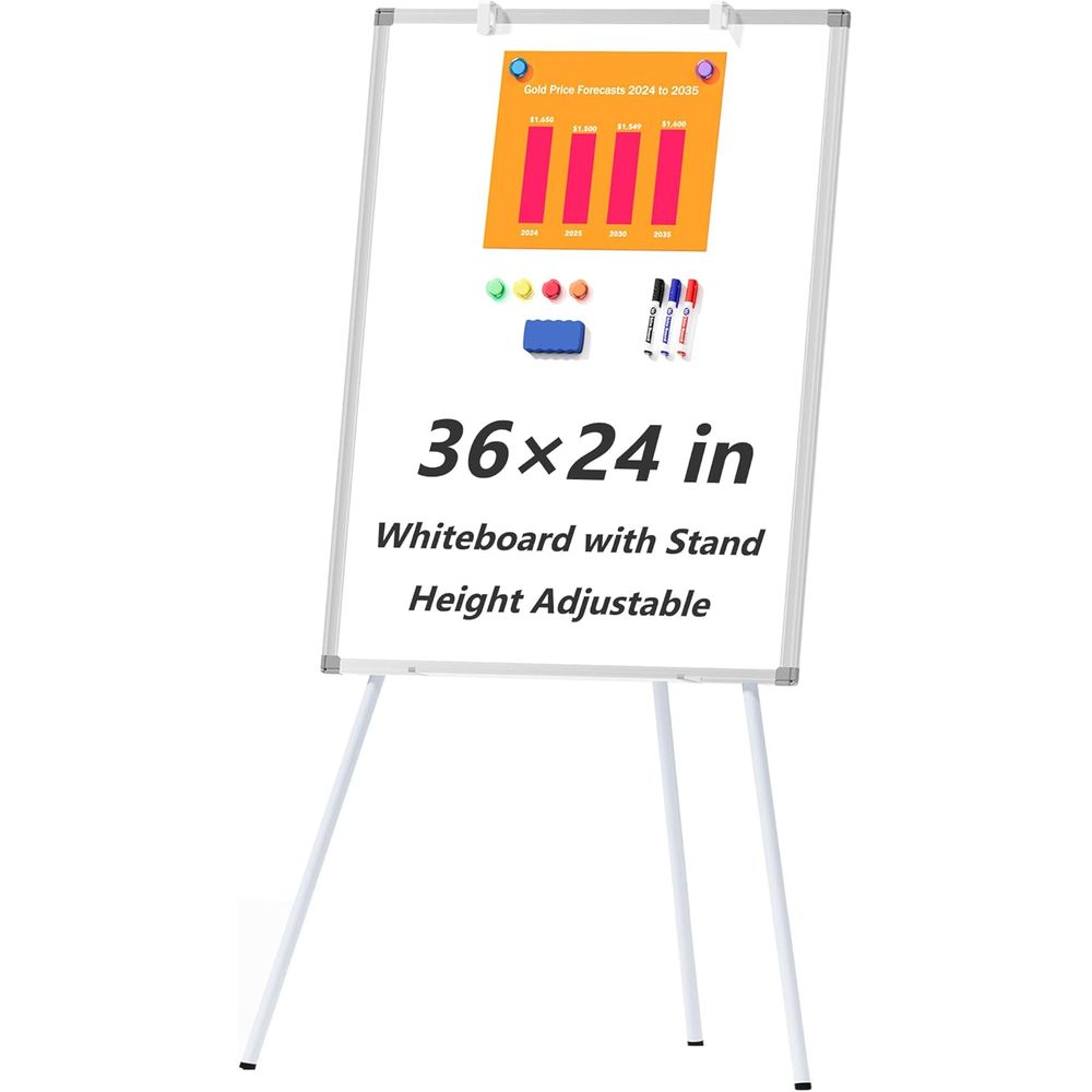 Whiteboard Easel Tripod - Large Whiteboard Easel with Stand, 36