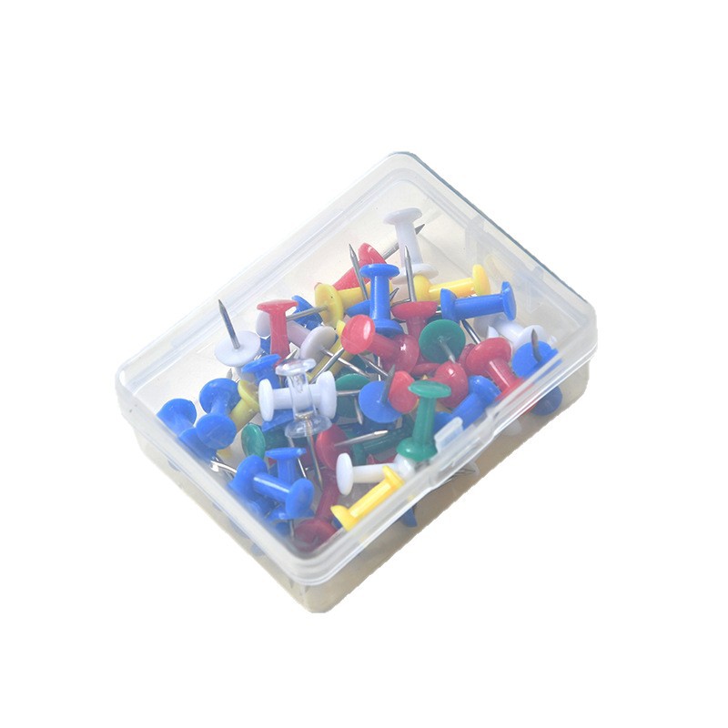 Office Furniture Online - 100pcs/box Multicolor Push Pins Plastic Thumb