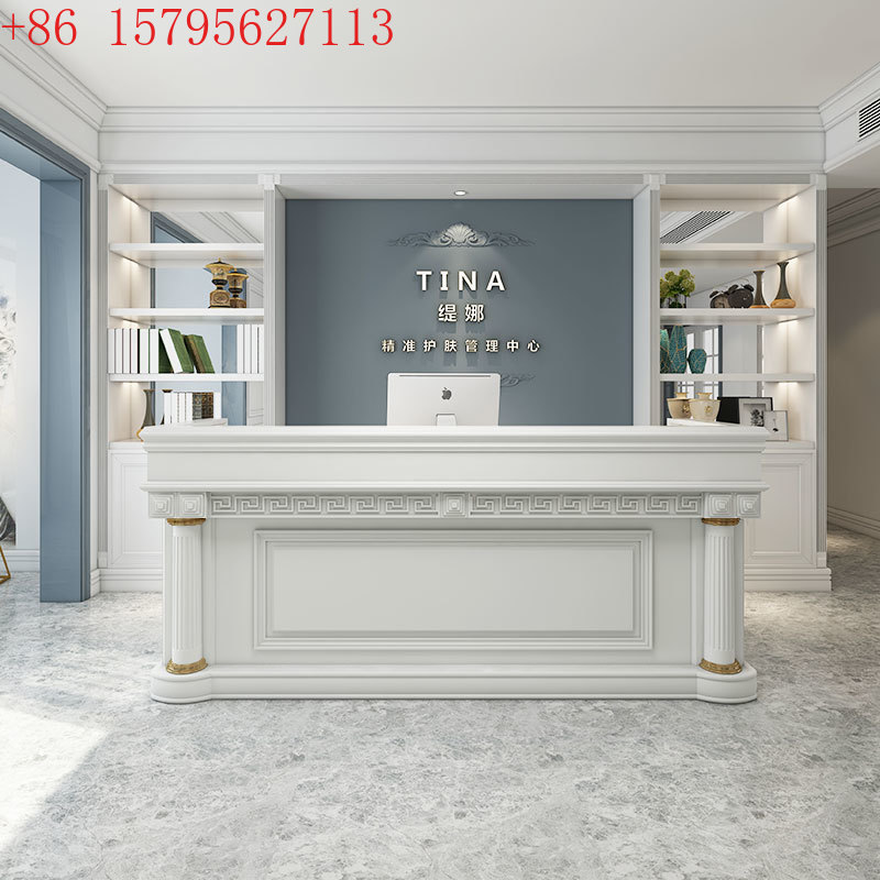 Office Furniture Logo - Large Beauty Clinic Reception Desks Logo