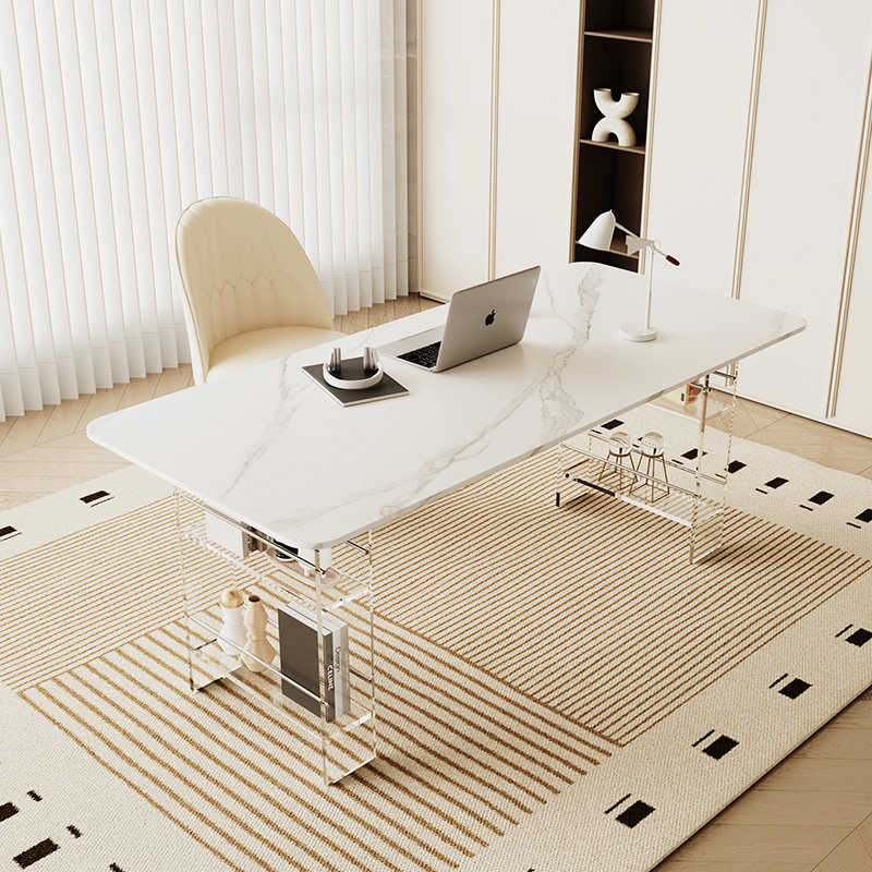 Office Furniture And Desks - Nordic High-end Sintered Stone Desk Modern