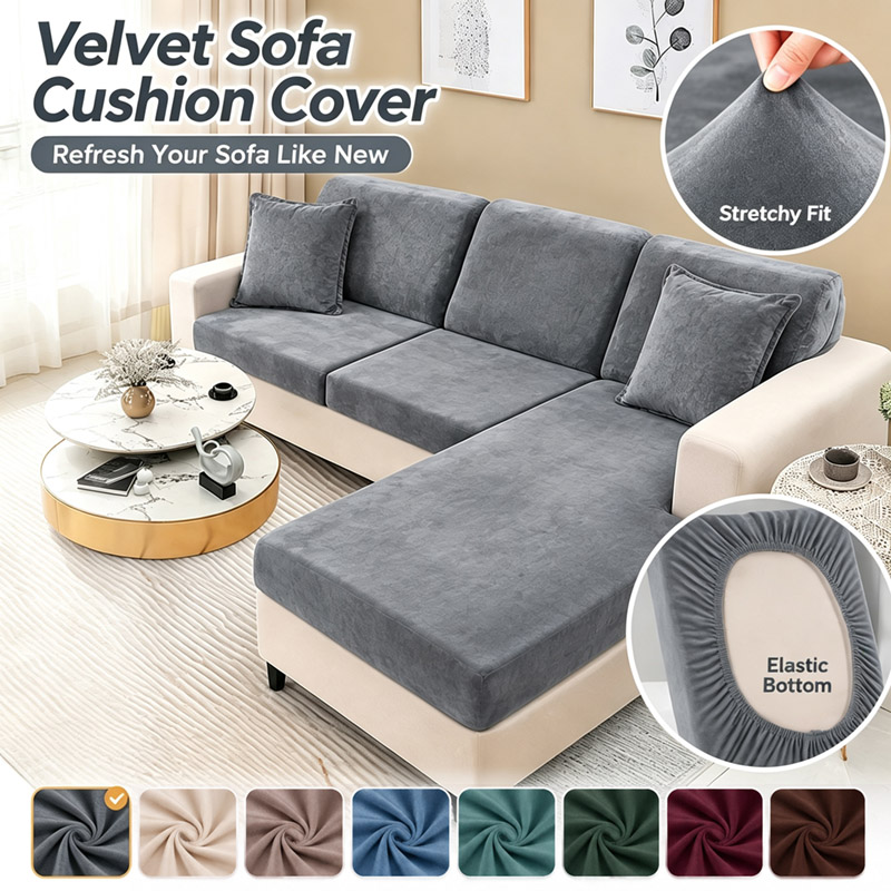 Office Furniture Removal - Velvet Sofa Seat Cushion Cover Super