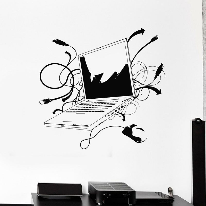 Office Furniture Online - Laptop Wall Decal Computer Online Internet