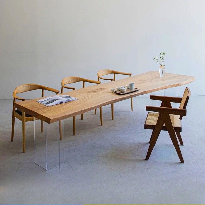 Nordic Solid Wood Acrylic Floa - Office Furniture And Desks ulasan dan harga