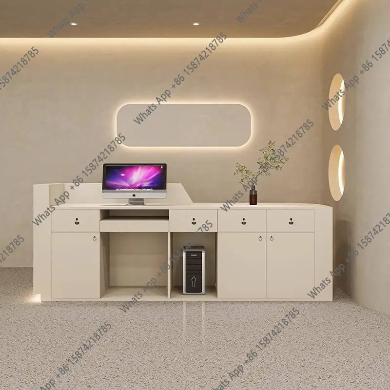 DC MT White Drawers Reception  - Office Furniture Logo ulasan dan harga