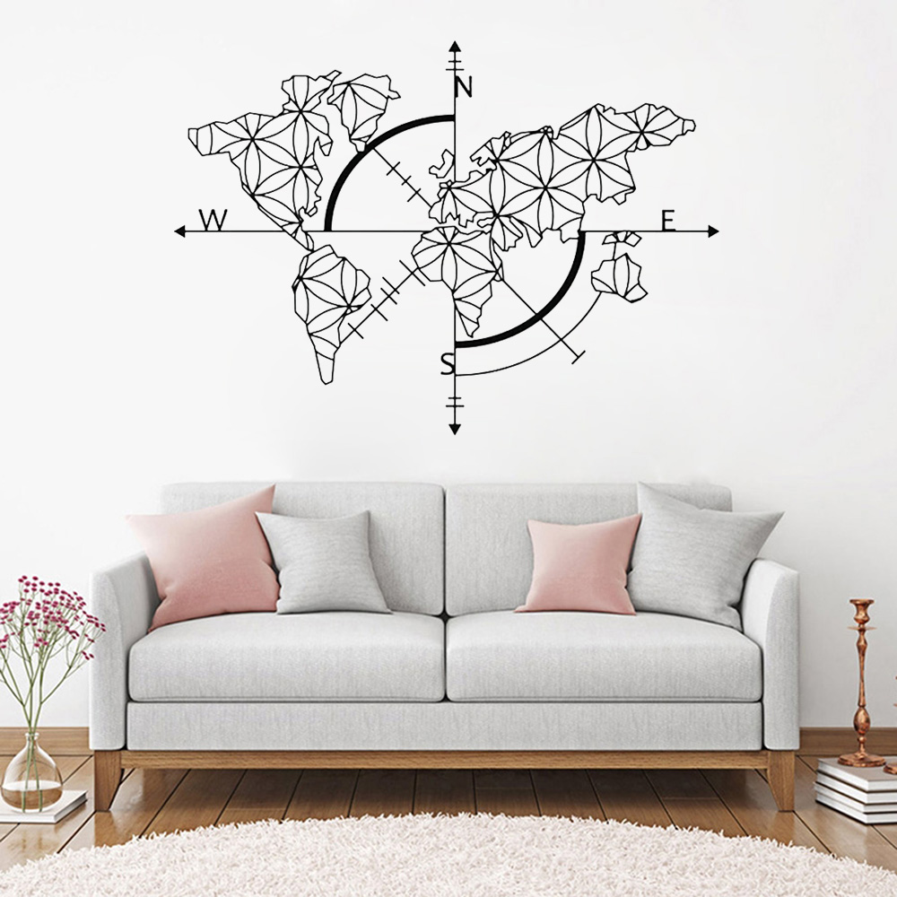 World Map Art Wall Decal World - Office Furniture Removal ulasan dan harga