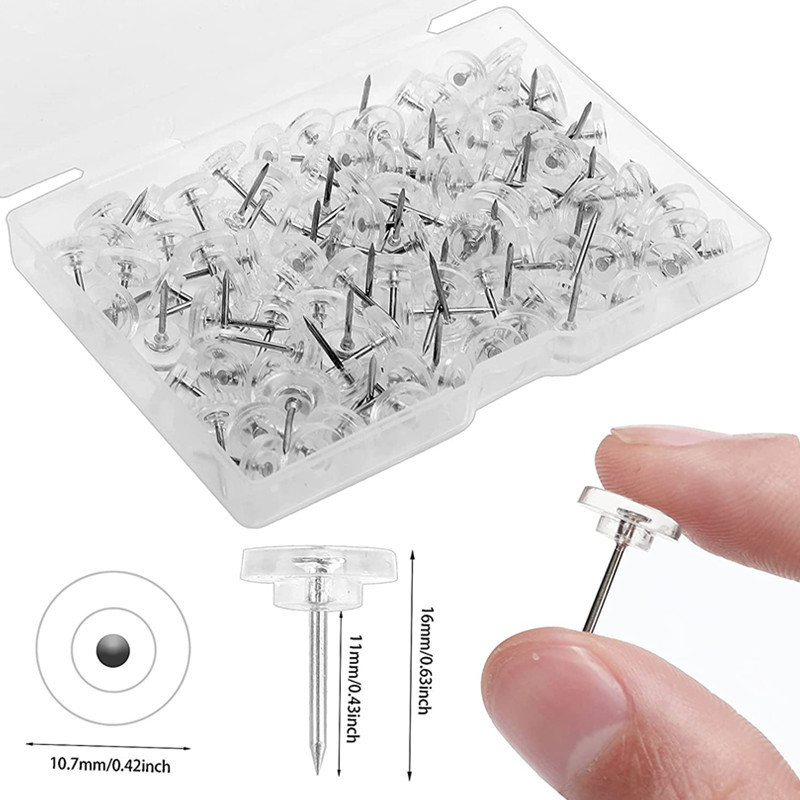 50pcs/box Plastic Clear Push P - Office Furniture Online ulasan dan harga