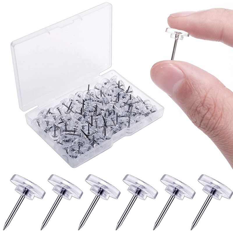 50pcs/box Plastic Clear Push P - Office Furniture Online ulasan dan harga