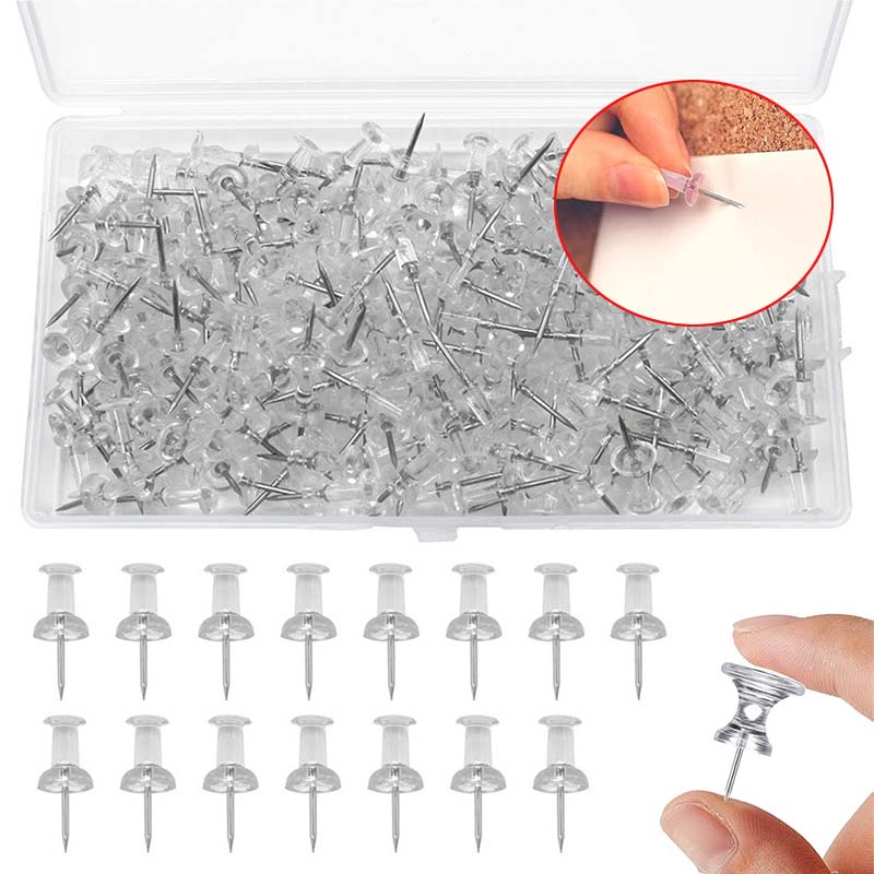 50/100Pcs Push Pins Transparen - Office Furniture Online ulasan dan harga