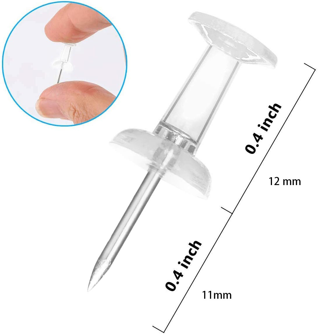 50/100Pcs Push Pins Transparen - Office Furniture Online ulasan dan harga