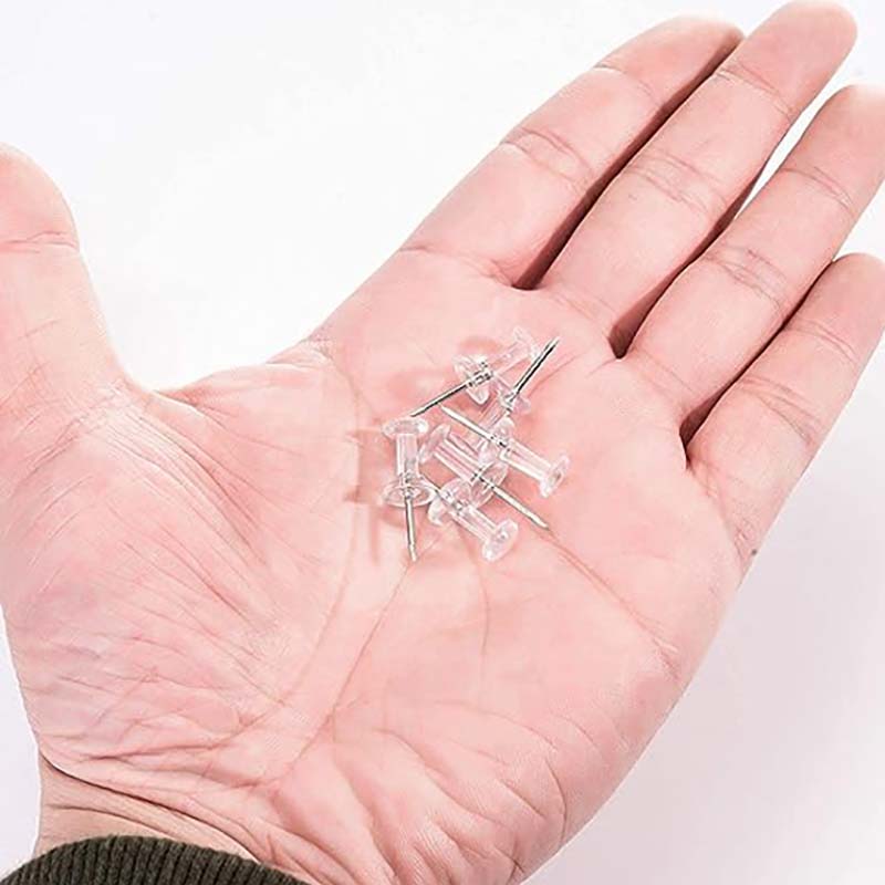 50/100Pcs Push Pins Transparen - Office Furniture Online ulasan dan harga