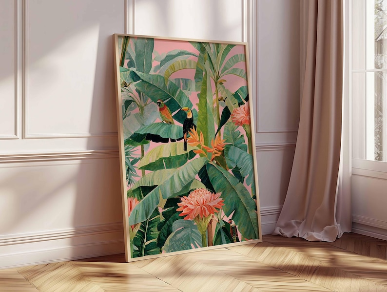 1pc Retro Tropical Canvas Post - Office Furniture Layout ulasan dan harga