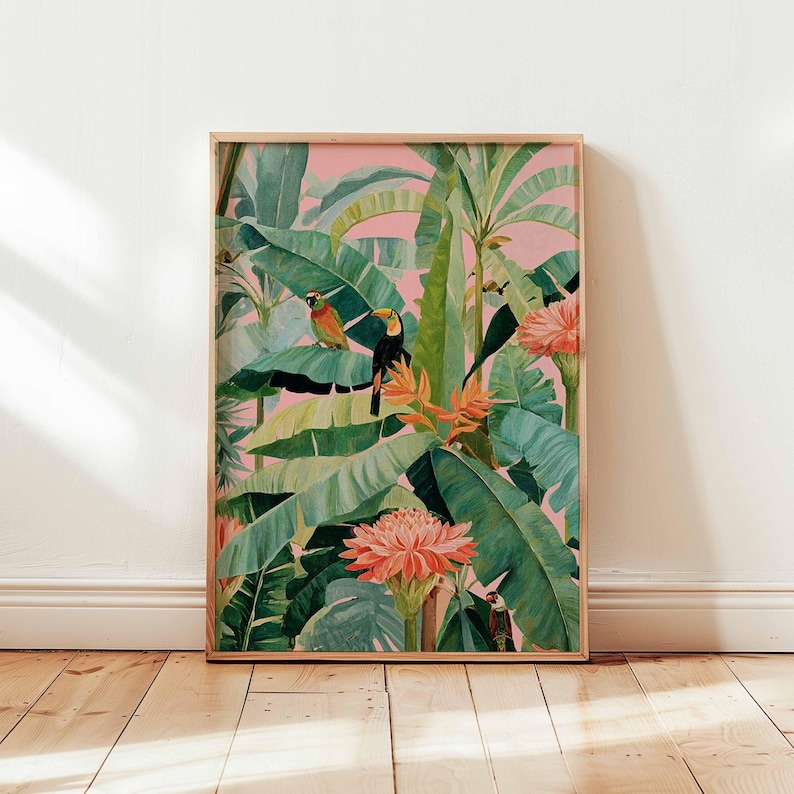 1pc Retro Tropical Canvas Post - Office Furniture Layout ulasan dan harga