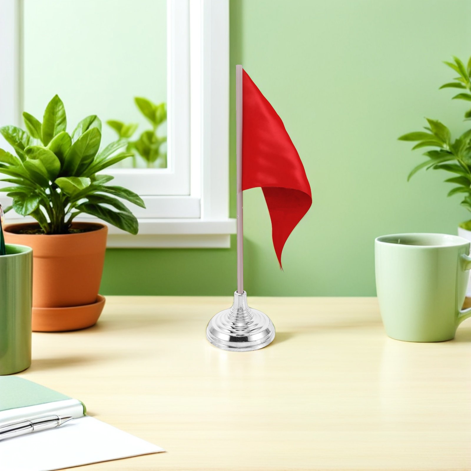 12Pcs Silver Mini Desk Flag St - Office Furniture Layout ulasan dan harga