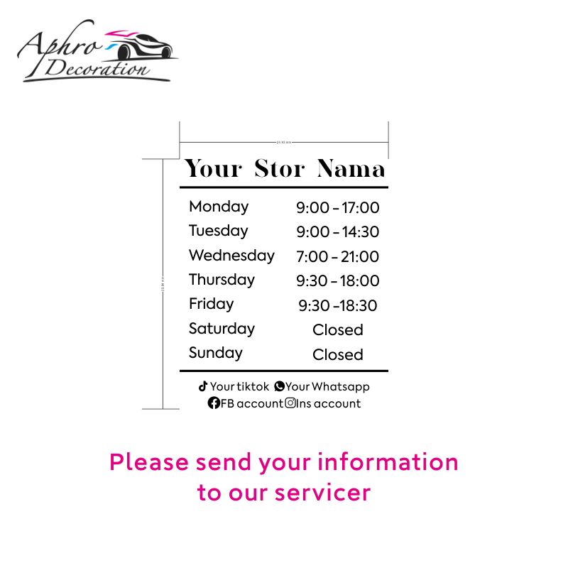 Opening Hours With Custom Busi - Office Furniture Logo ulasan dan harga