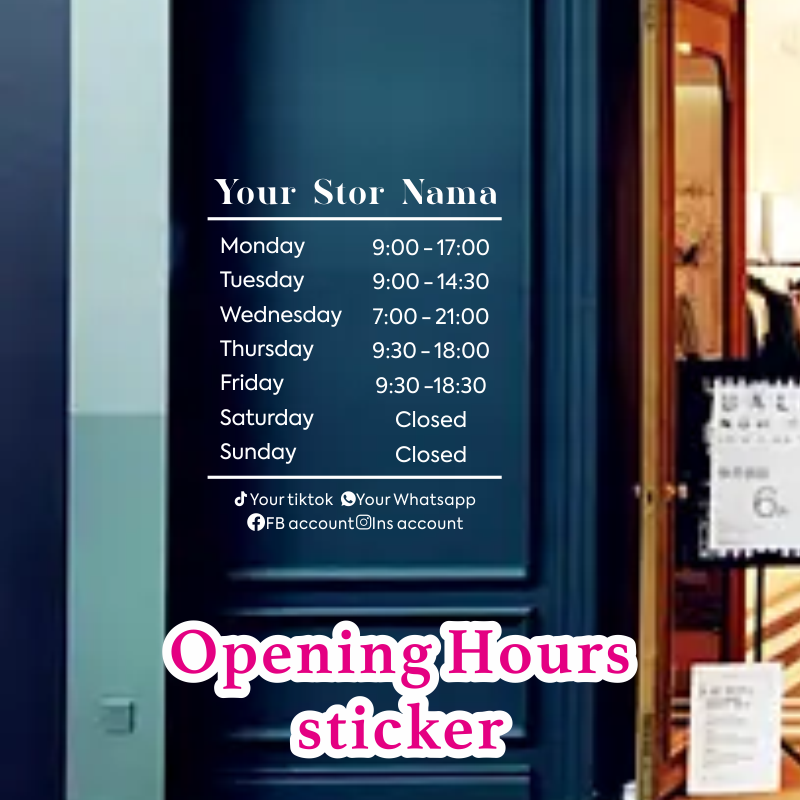 Opening Hours With Custom Busi - Office Furniture Logo ulasan dan harga