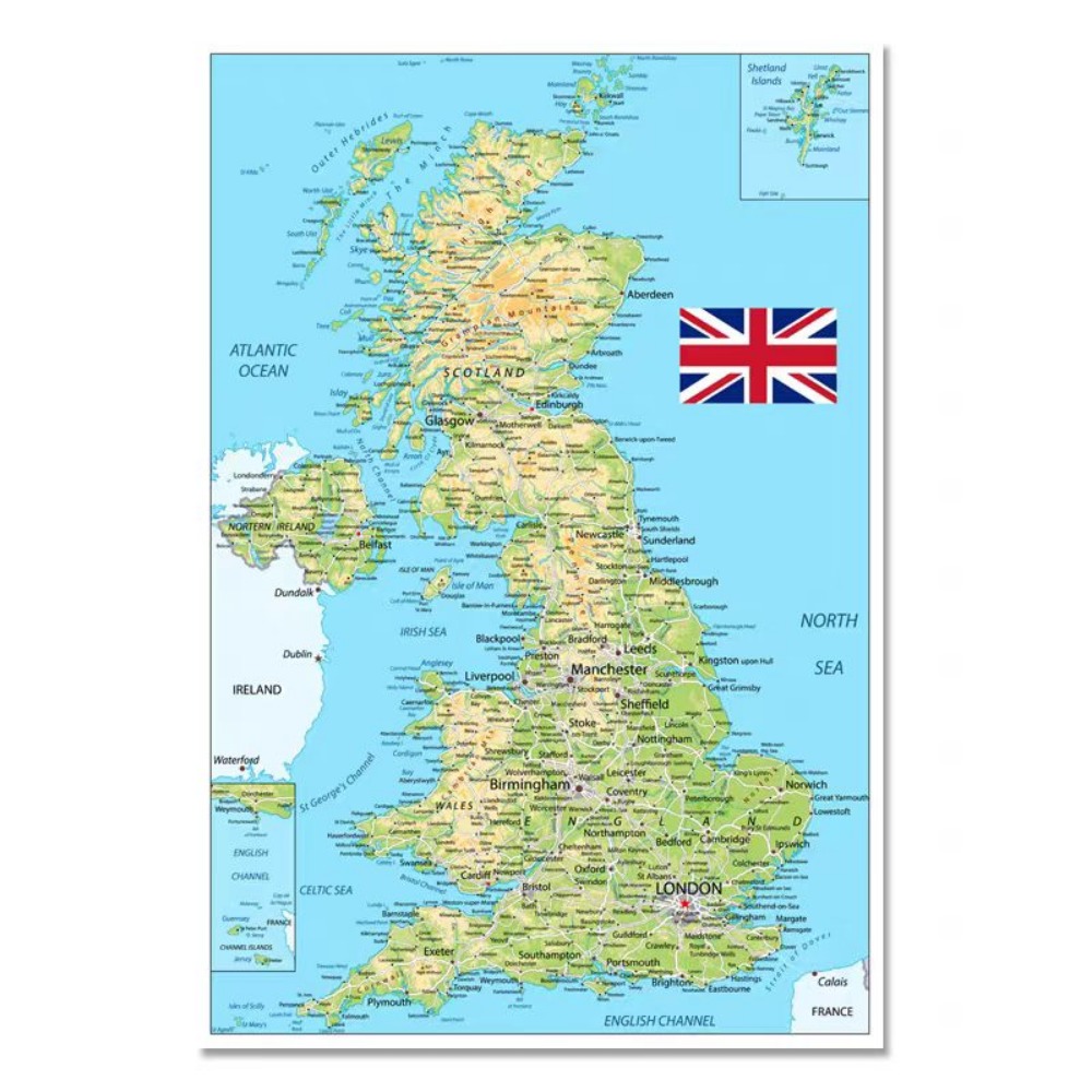 Large HD UK Map Posters Prints - Office Furniture Uk ulasan dan harga