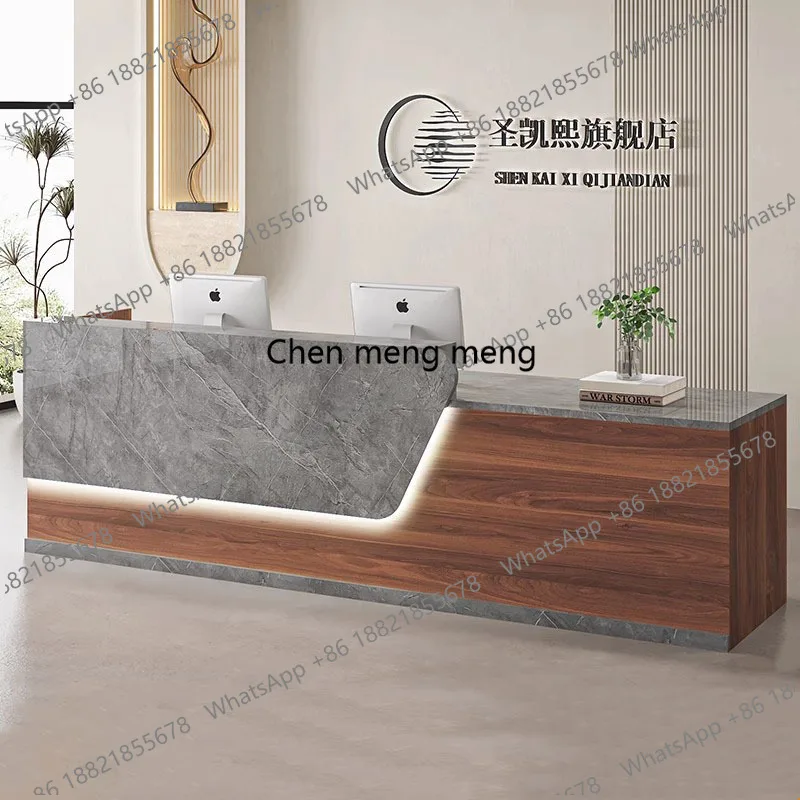 F182 Salon Modern Reception De - Office Furniture Logo ulasan dan harga