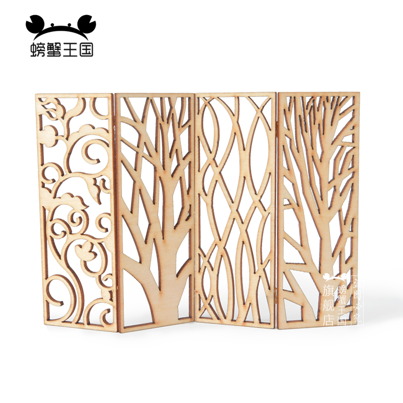 4pcs Wooden Miniature Partitio - Partition Screen Divider ulasan dan harga