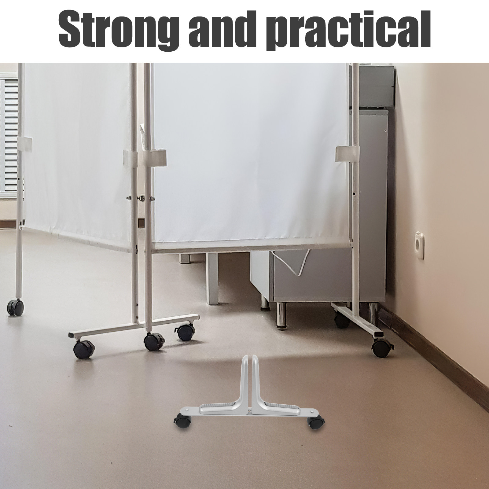 Silver Movable Wheels Stand Fo - Partition Screen Divider ulasan dan harga