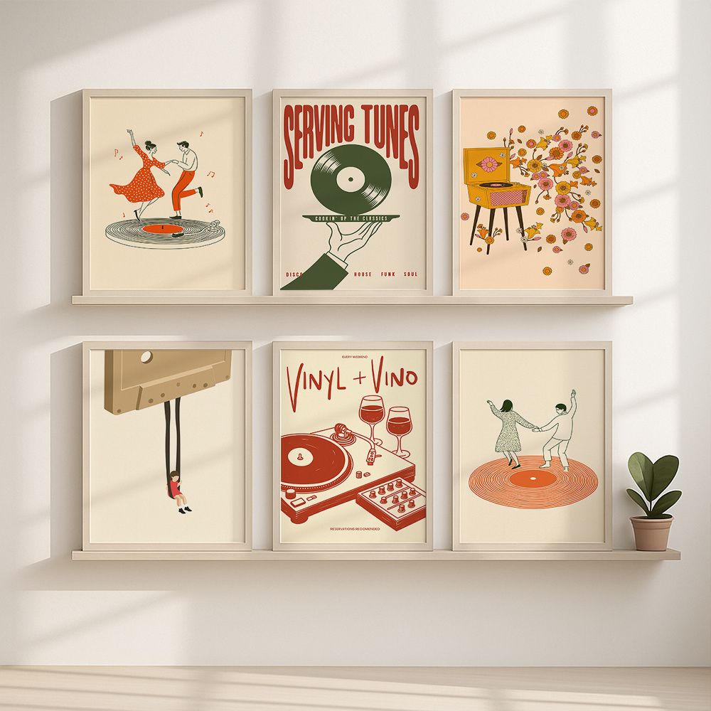 1pc Vintage Music Canvas Poste - Office Furniture Layout ulasan dan harga