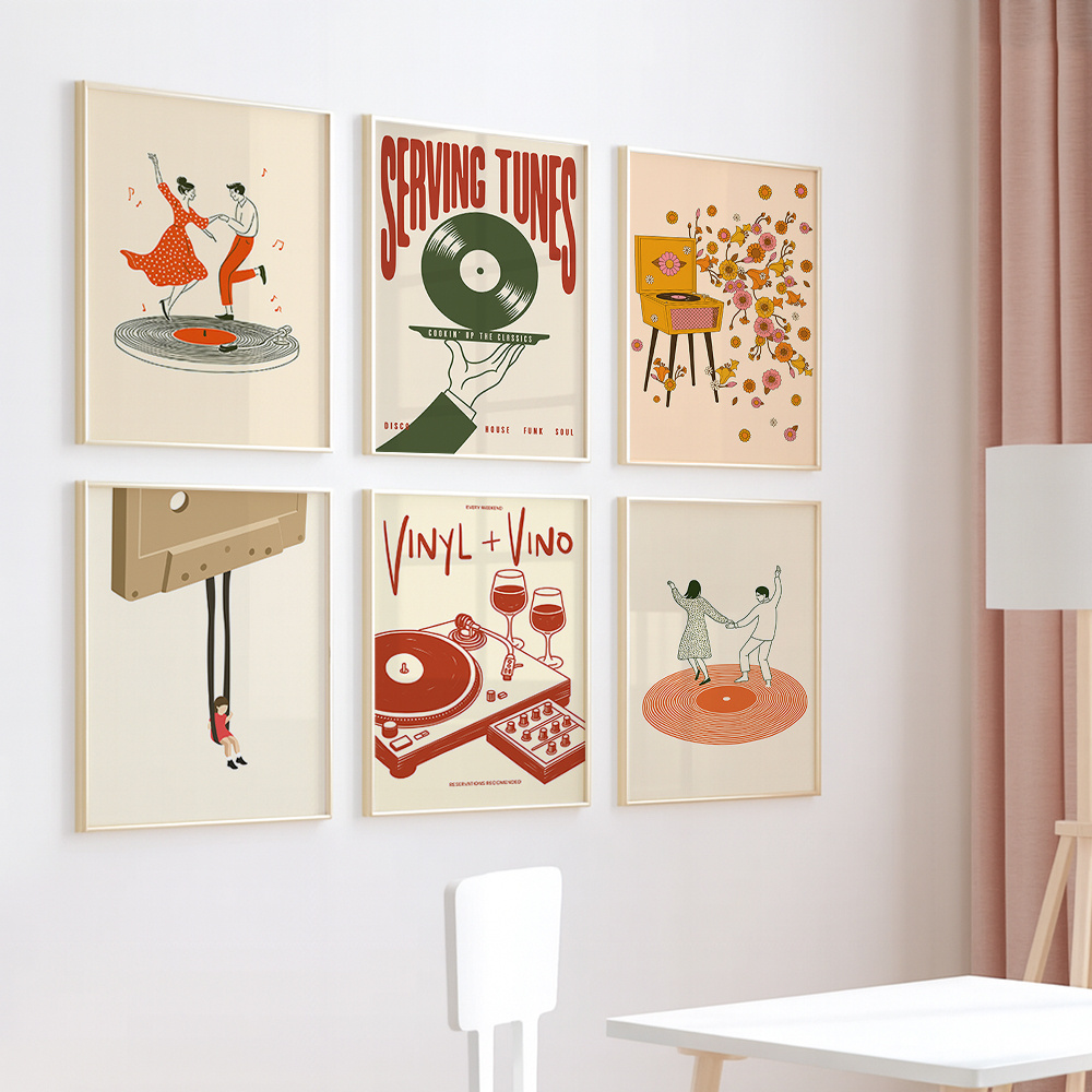 1pc Vintage Music Canvas Poste - Office Furniture Layout ulasan dan harga