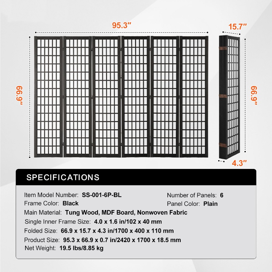 6 Panel Japanese Room Divider  - Partition Screen Divider ulasan dan harga