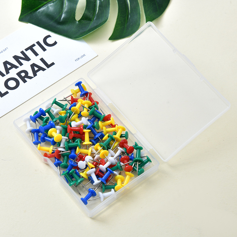 100pcs/box Multicolor Push Pin - Office Furniture Online ulasan dan harga