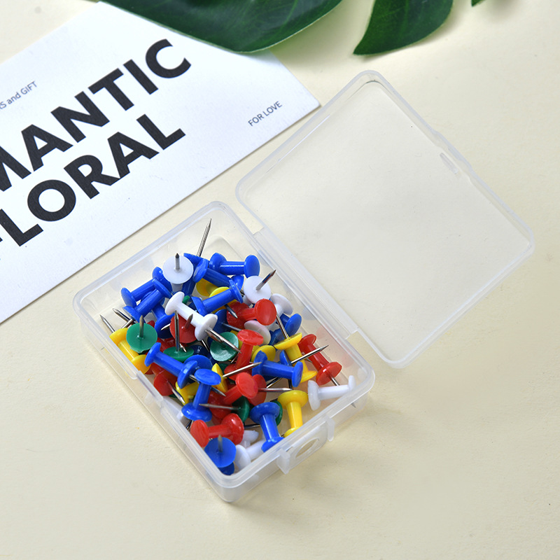 100pcs/box Multicolor Push Pin - Office Furniture Online ulasan dan harga