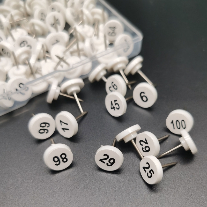 100Pcs Round Numbered Pushpins - Office Furniture Online ulasan dan harga